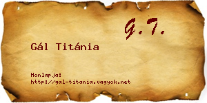 Gál Titánia névjegykártya
